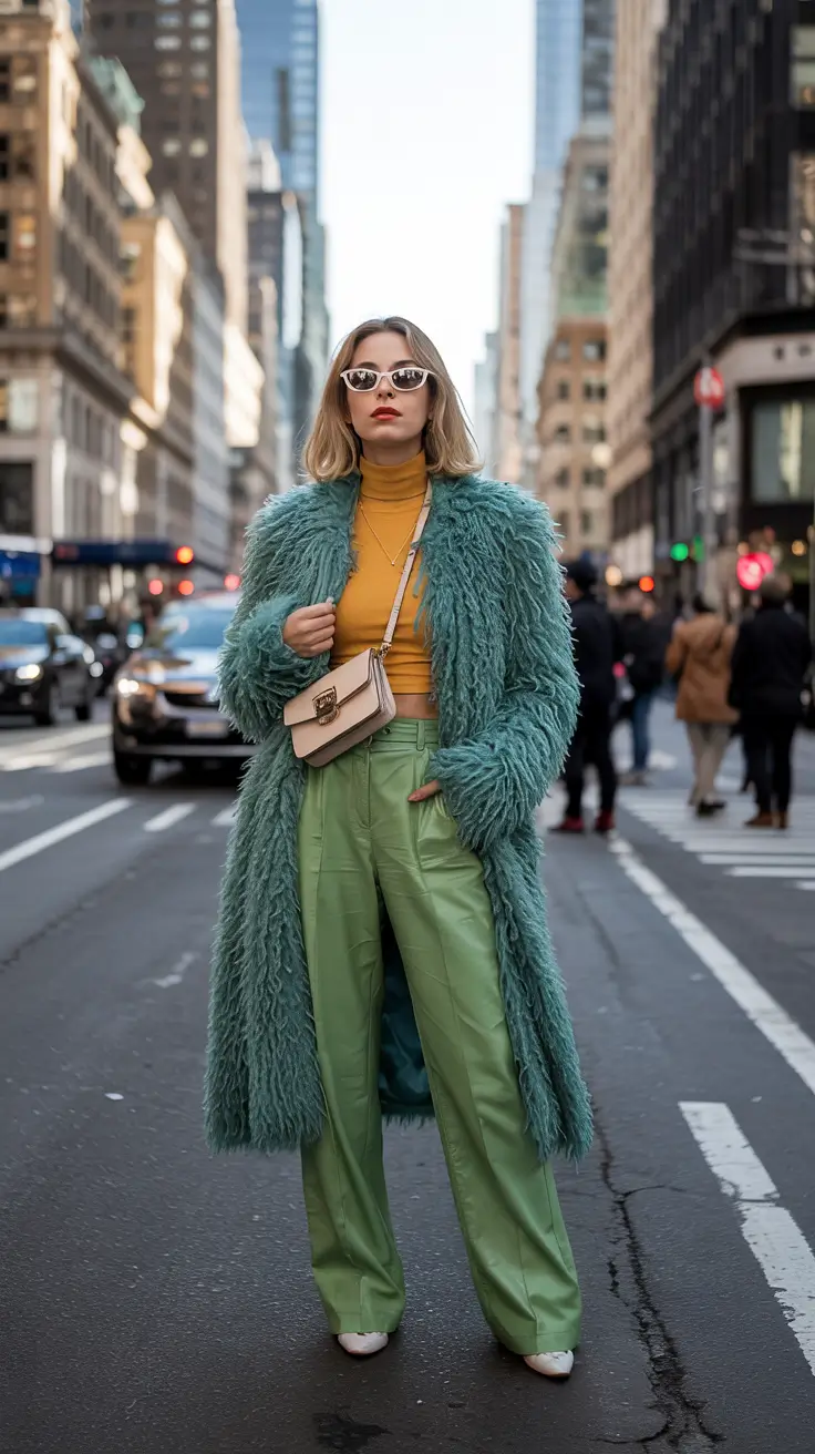 winter fits Color Clash Confidence