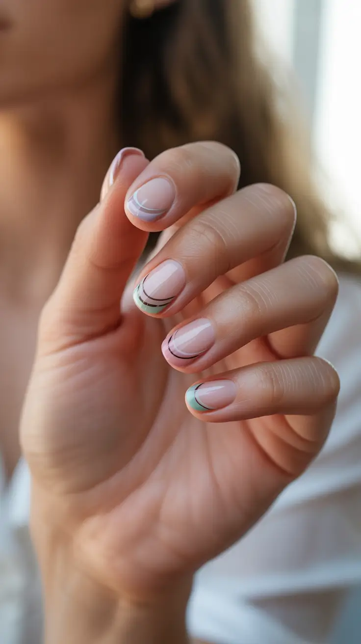 winter french tip nails 2025-2026 pastel streamlines soft color meets winter calm