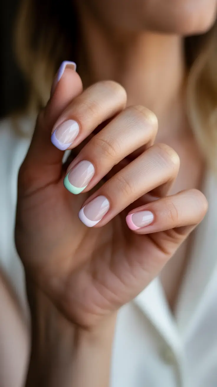 winter french tip nails 2025-2026 pastel perimeter french a soft pop for grey days