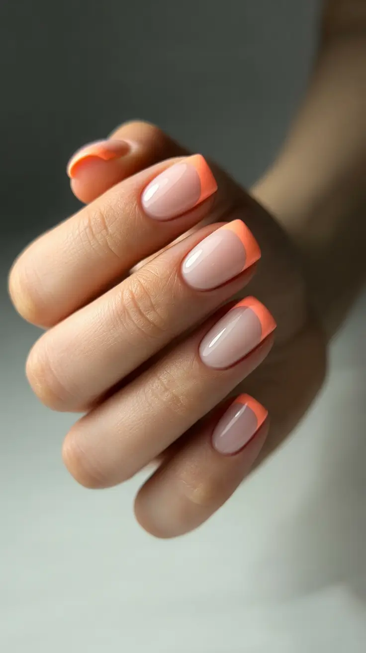 winter french tip nails 2025-2026 neon tipped french a pop of color in frosty days