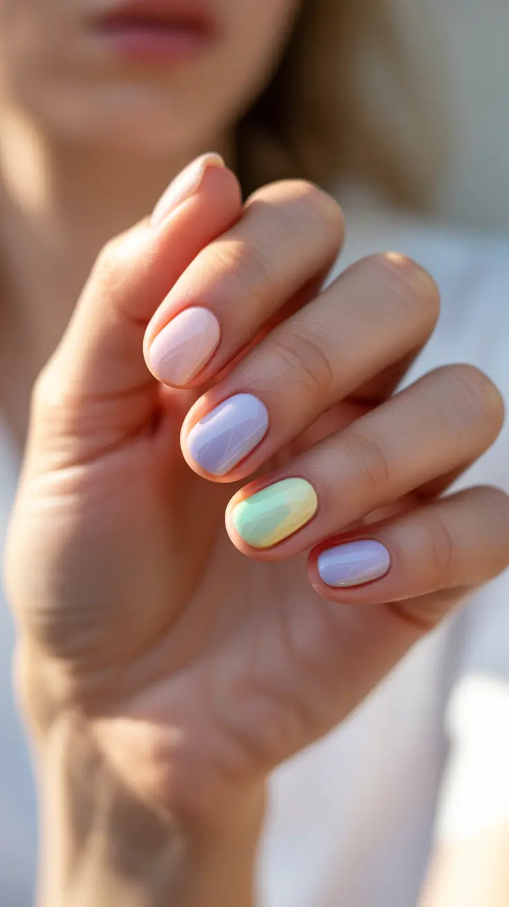 winter gel nails 2025-2026 frosted pastel dream
