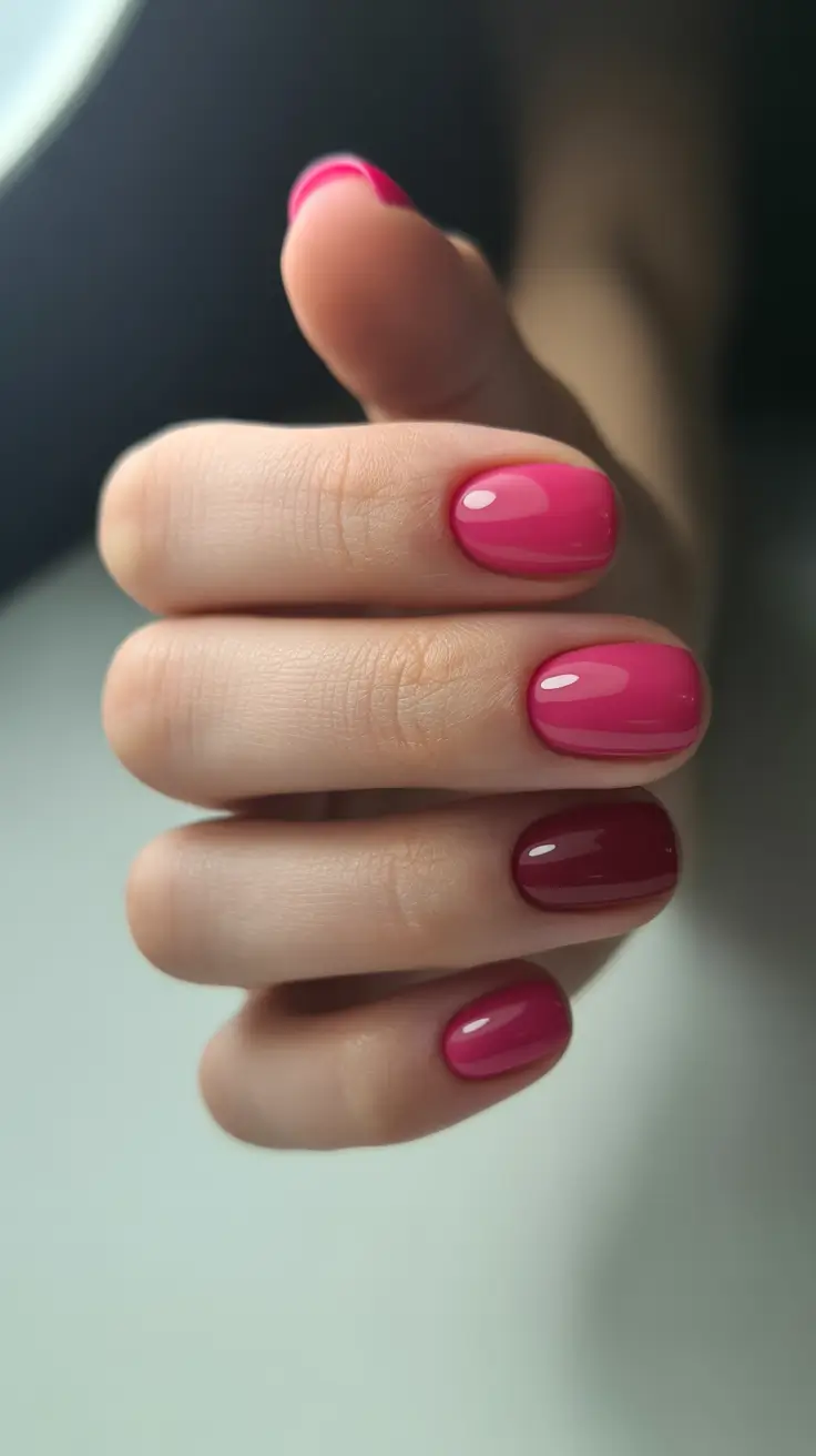 winter gel nails 2025-2026 fuchsia glow