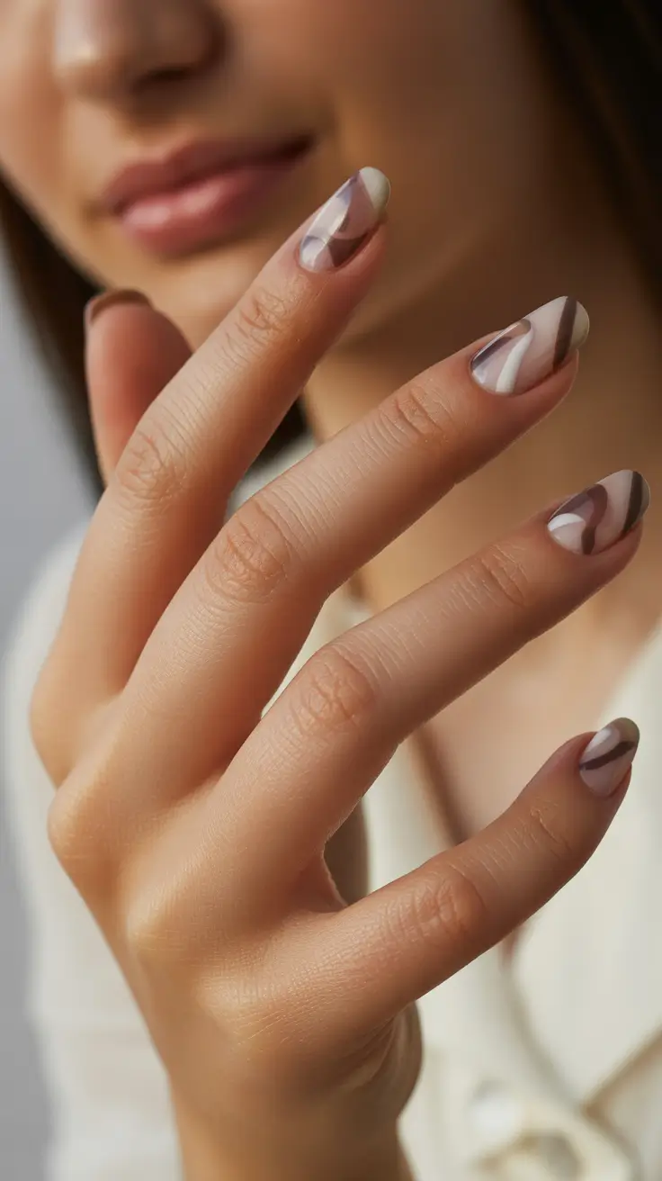 winter gel nails 2025-2026 neutral geometry
