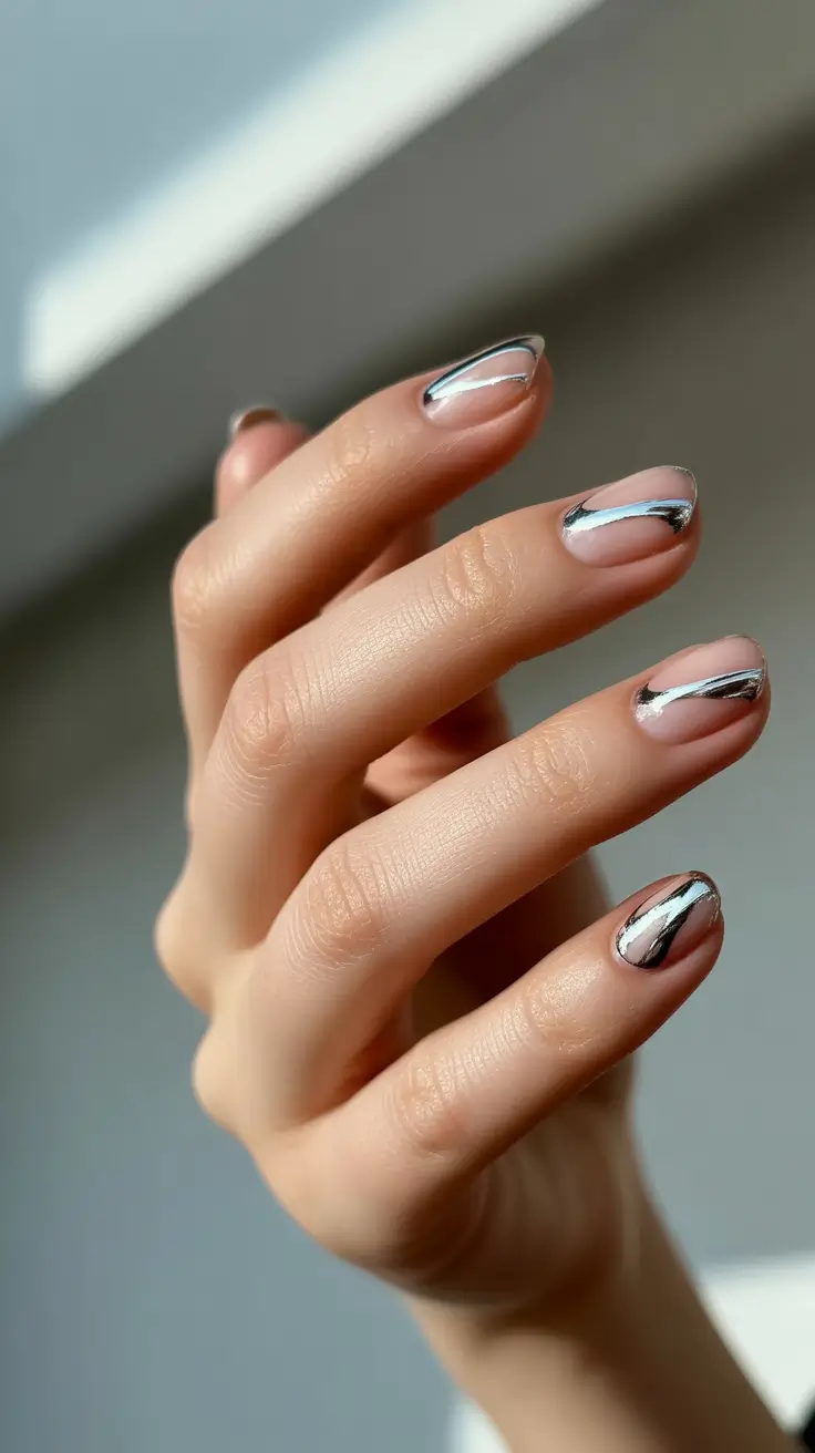 winter gel nails 2025-2026 chrome halo tips