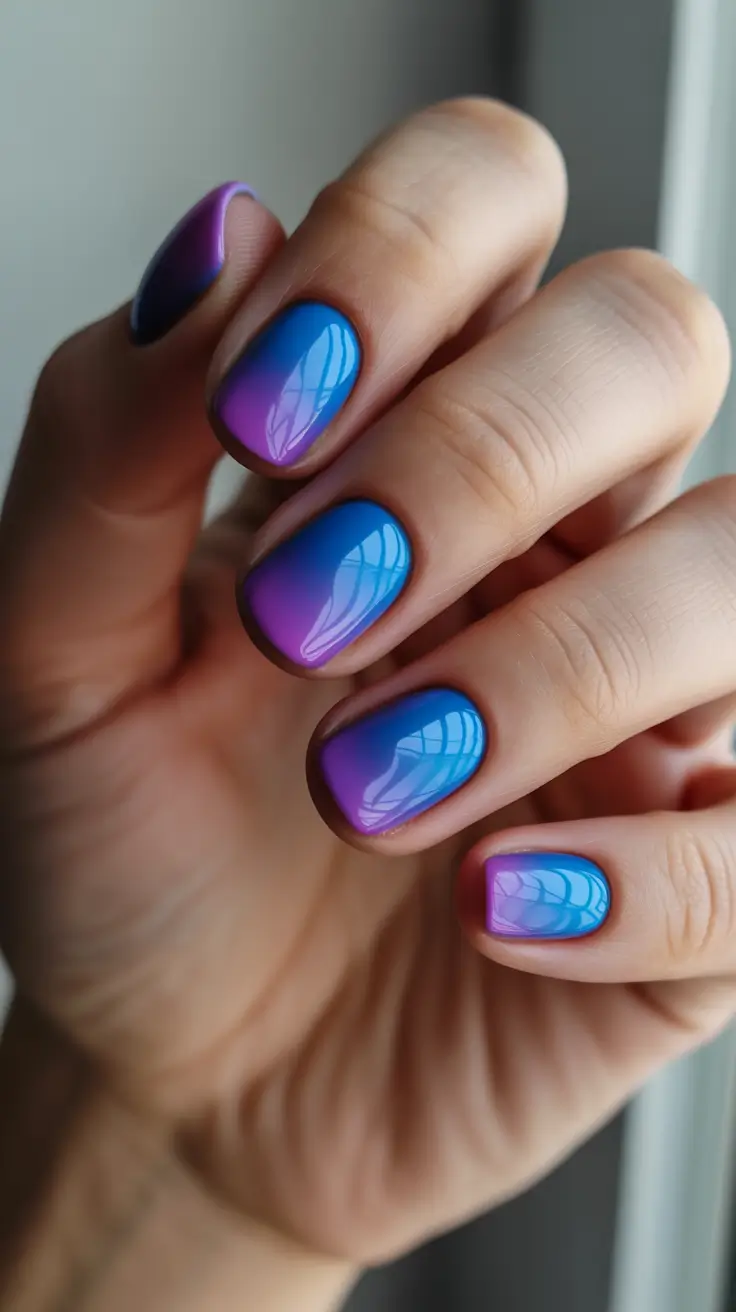 winter gel nails 2025-2026 electric aurora gradient