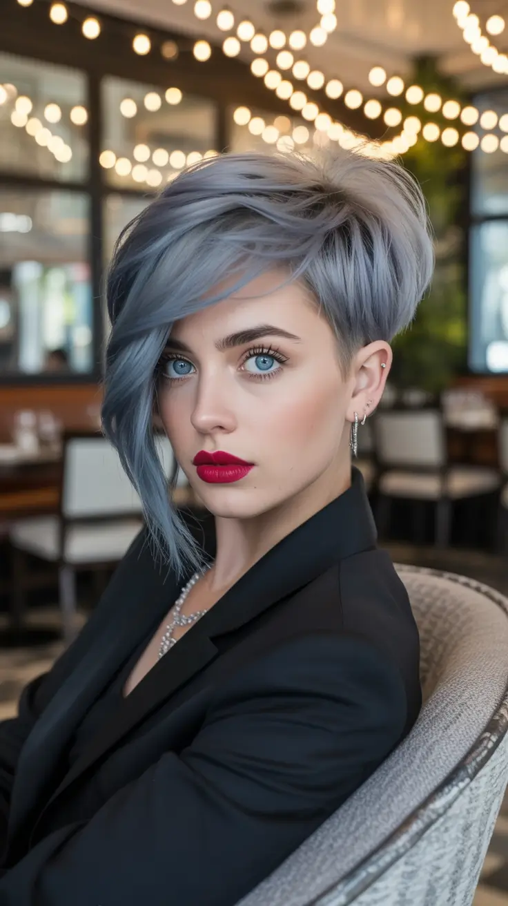 winter haircuts Steel Blue Pixie-Bob with Texture