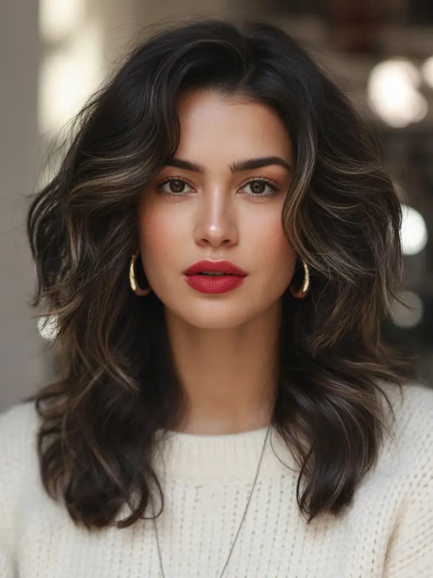 winter haircuts 2025 Soft Volume Layers with Natural Texture