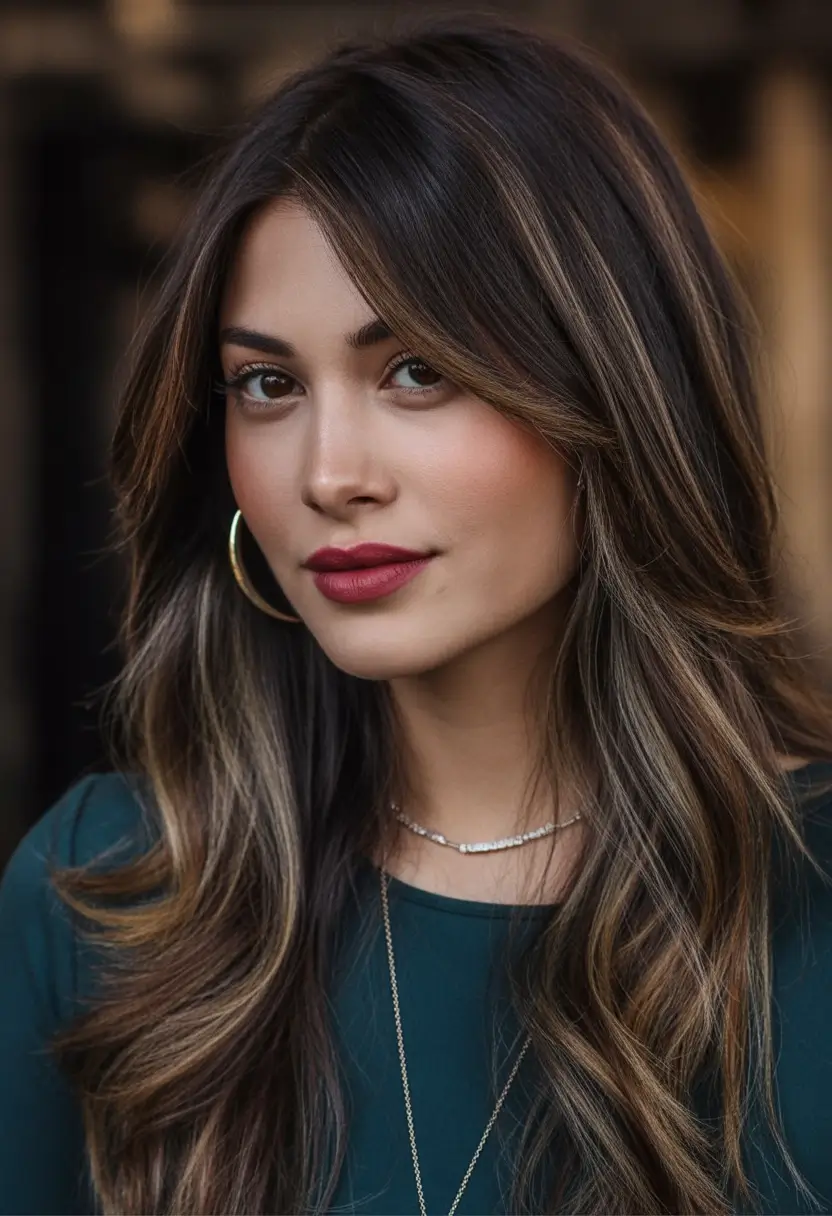 winter haircuts Dimensional Layers with Subtle Highlights
