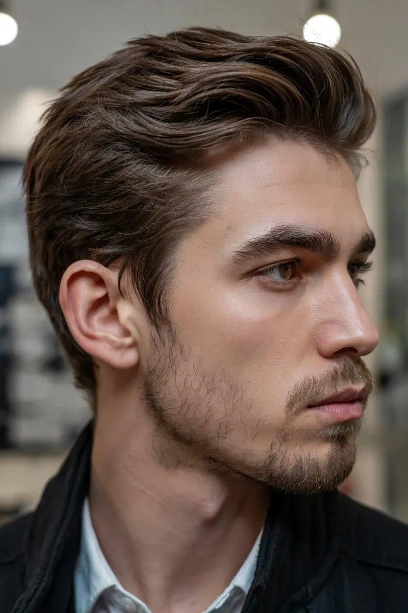 winter haircuts for men Layered Flow with Natural Lift
