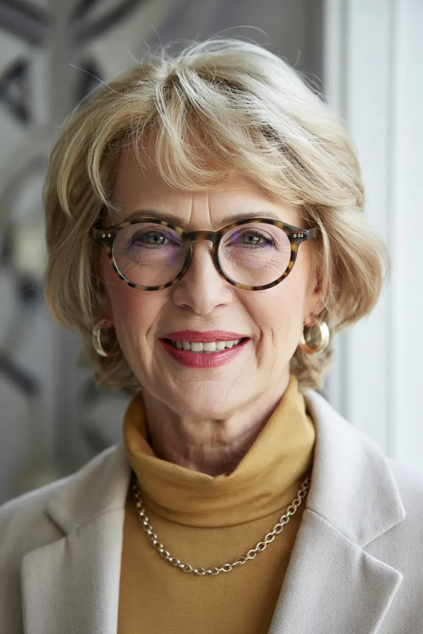 winter haircuts for women over 60 classic bob with soft bangs