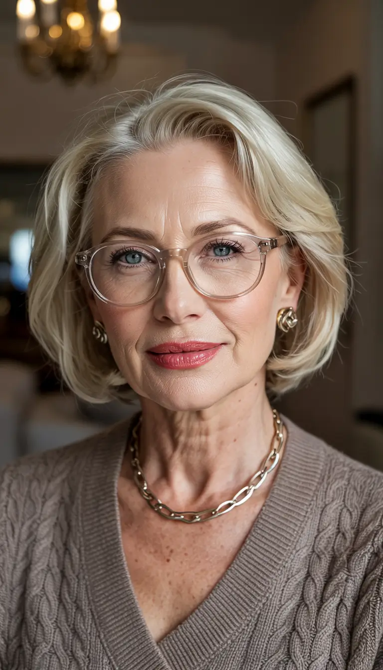 winter haircuts for women over 60 classic blonde bob with a modern finish