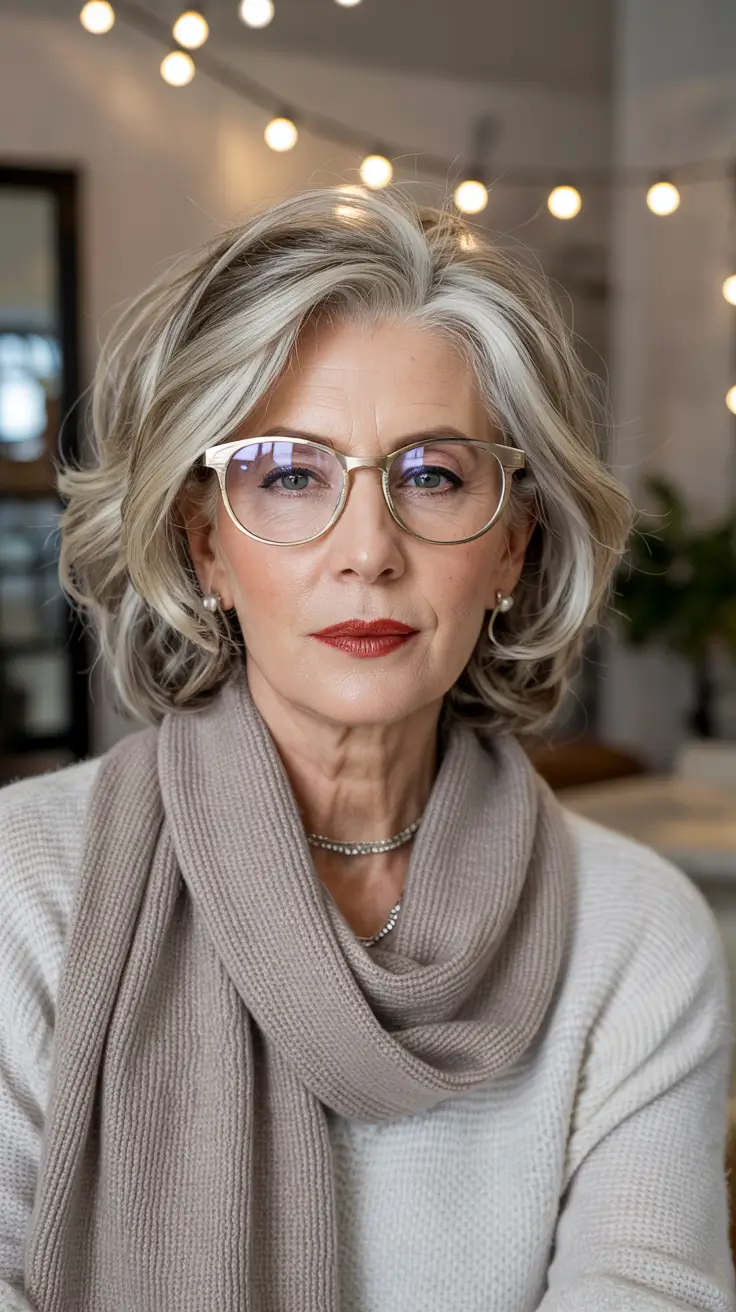 winter haircuts for women over 60 chic winter volume with frosted accents