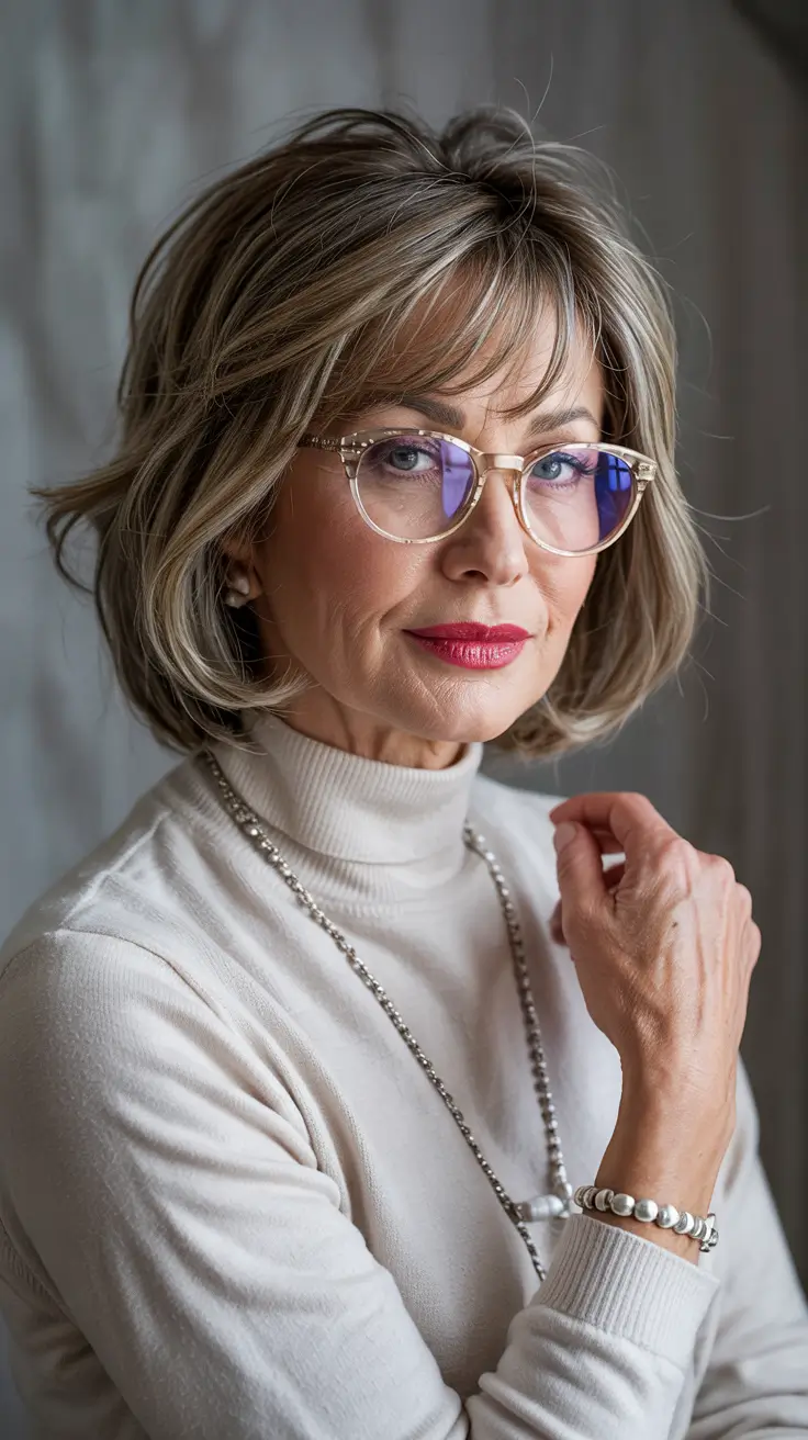 winter haircuts for women over 60 modern bob with wispy bangs