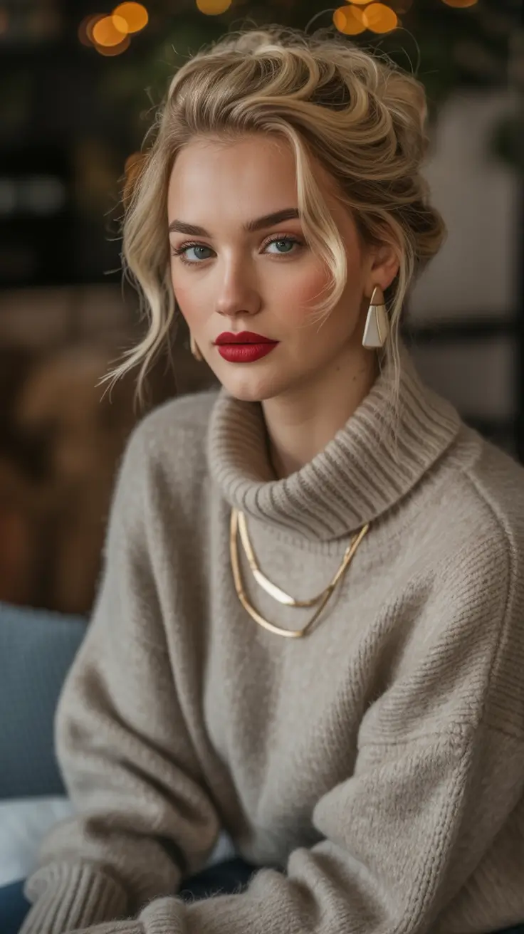 winter hairstyles romantic textured updo