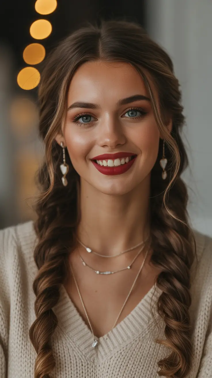winter hairstyles classic double braids with a cozy finish