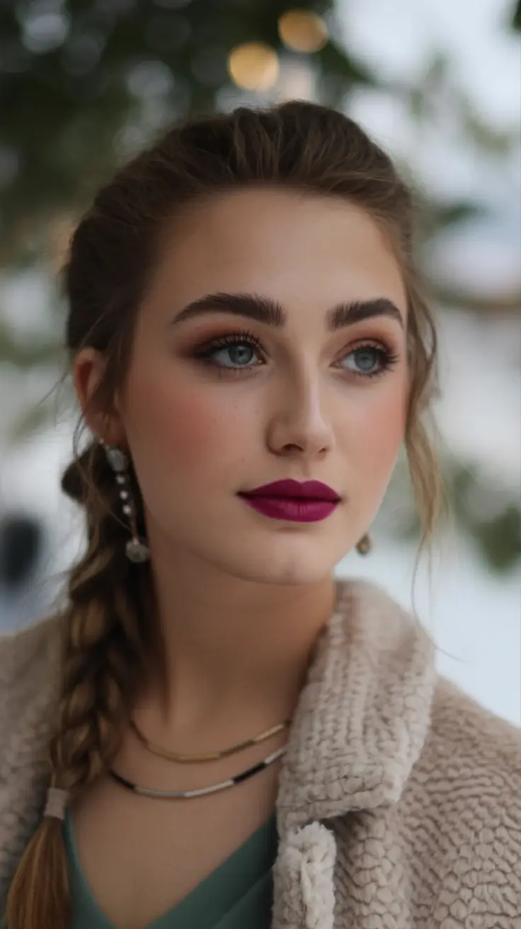 winter hairstyles side braid with soft romantic details