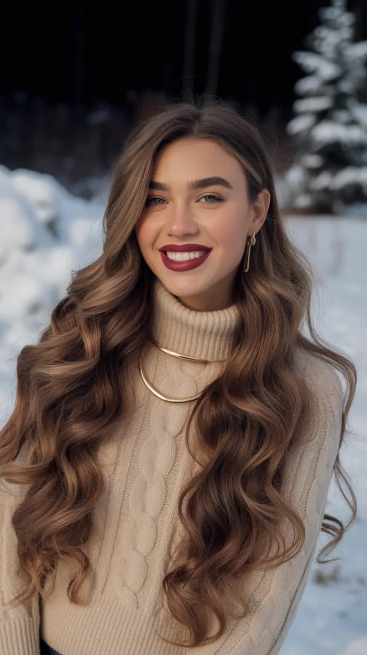 winter hairstyles soft golden waves with a cozy twist
