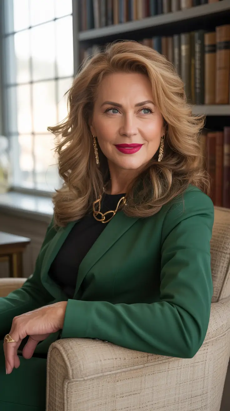 winter hairstyles and color for women over 50 golden-volume-with-power-layers
