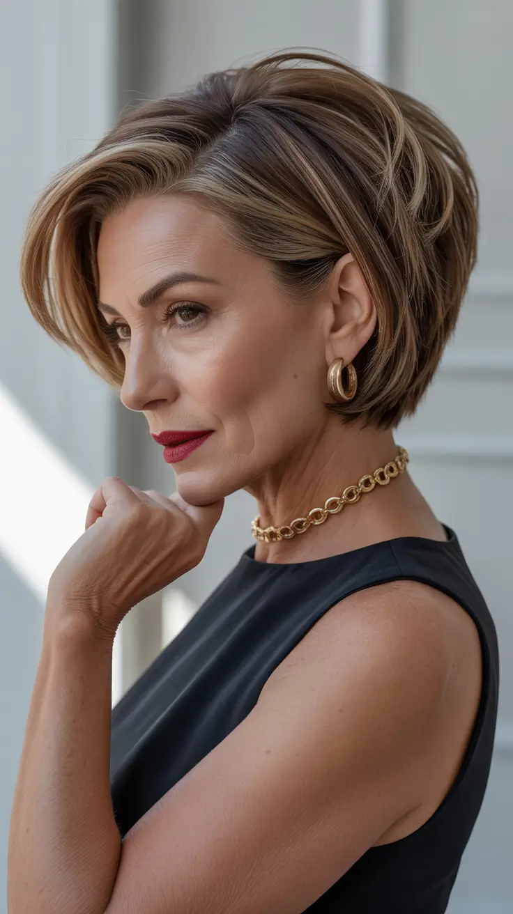 winter hairstyles and color for women over 50 polished-volume-bob-with-sleek-layers