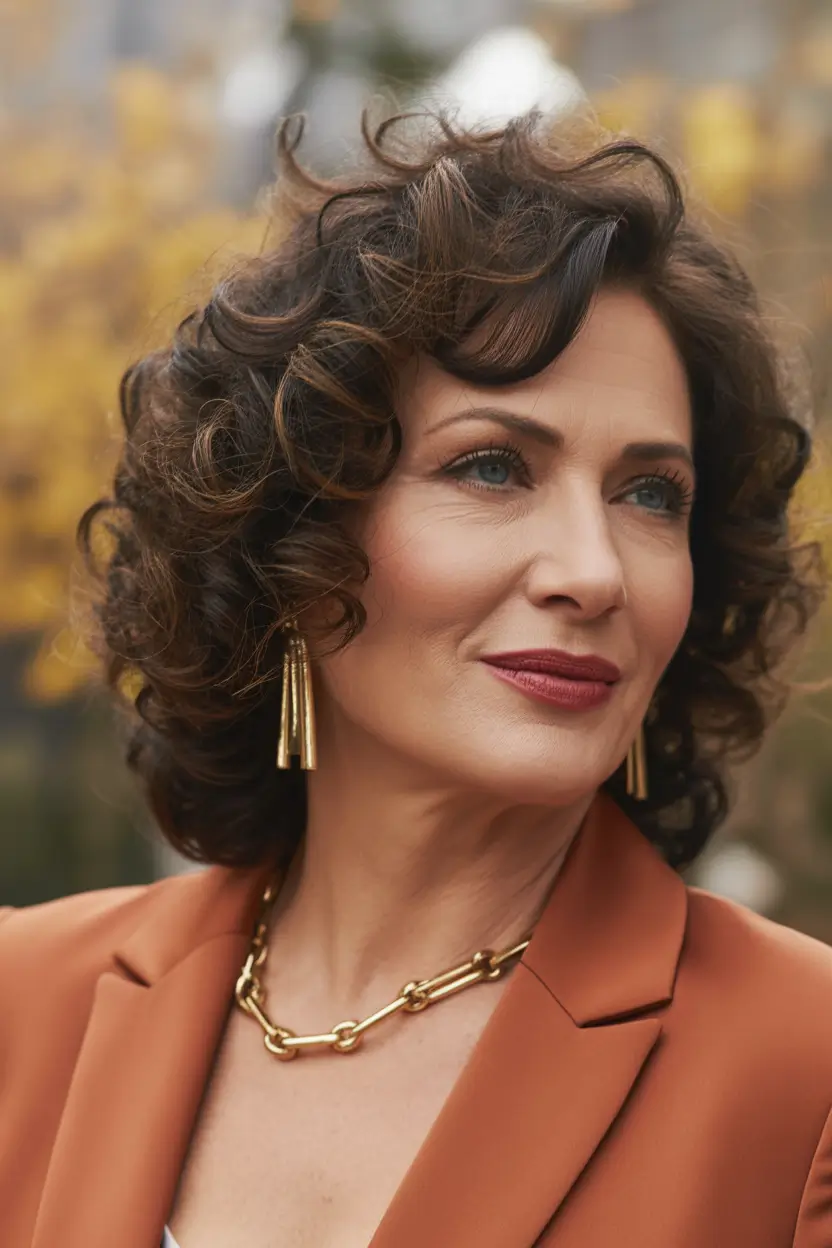 winter hairstyles and color for women over 50 curly-elegance-with-structured-layers