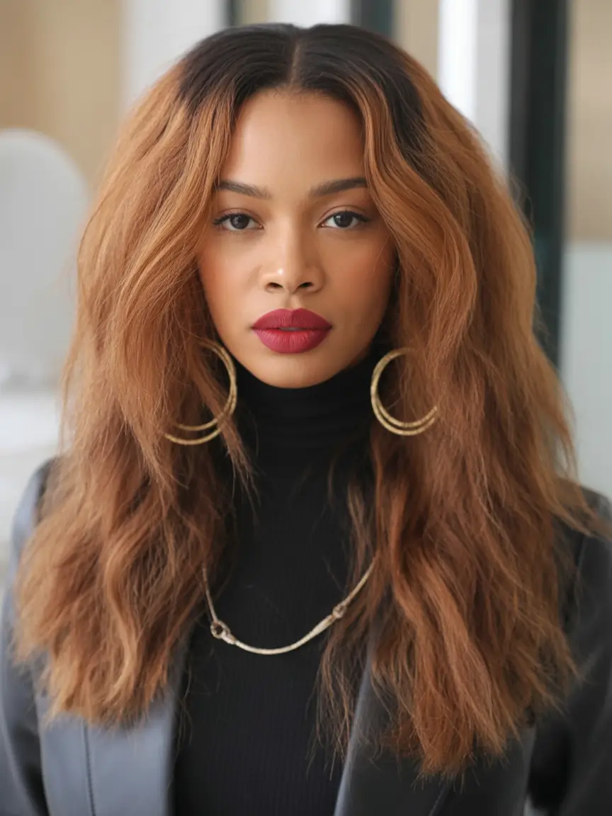 winter hairstyles for black women wigs Warm Honey Brown with Soft Texture