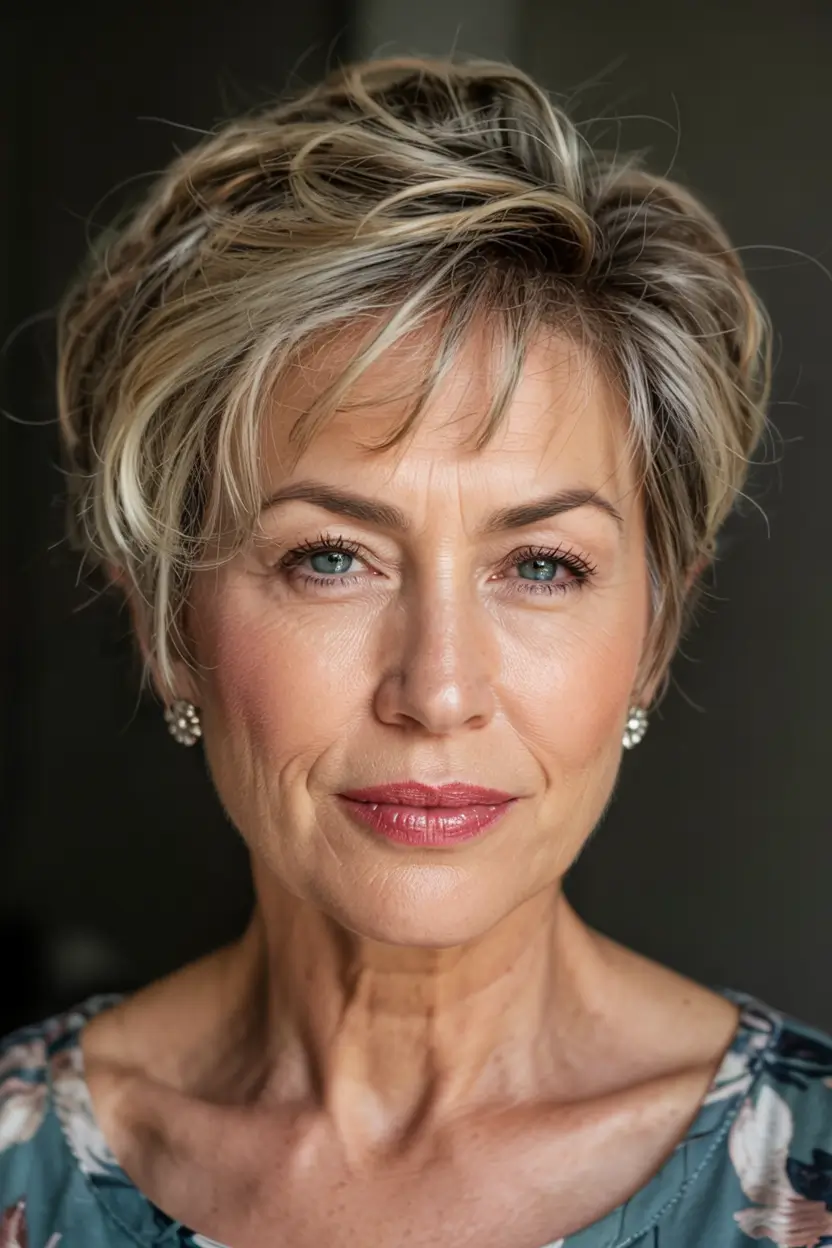 winter hairstyles and color for women over 60 soft highlighted crop with effortless texture