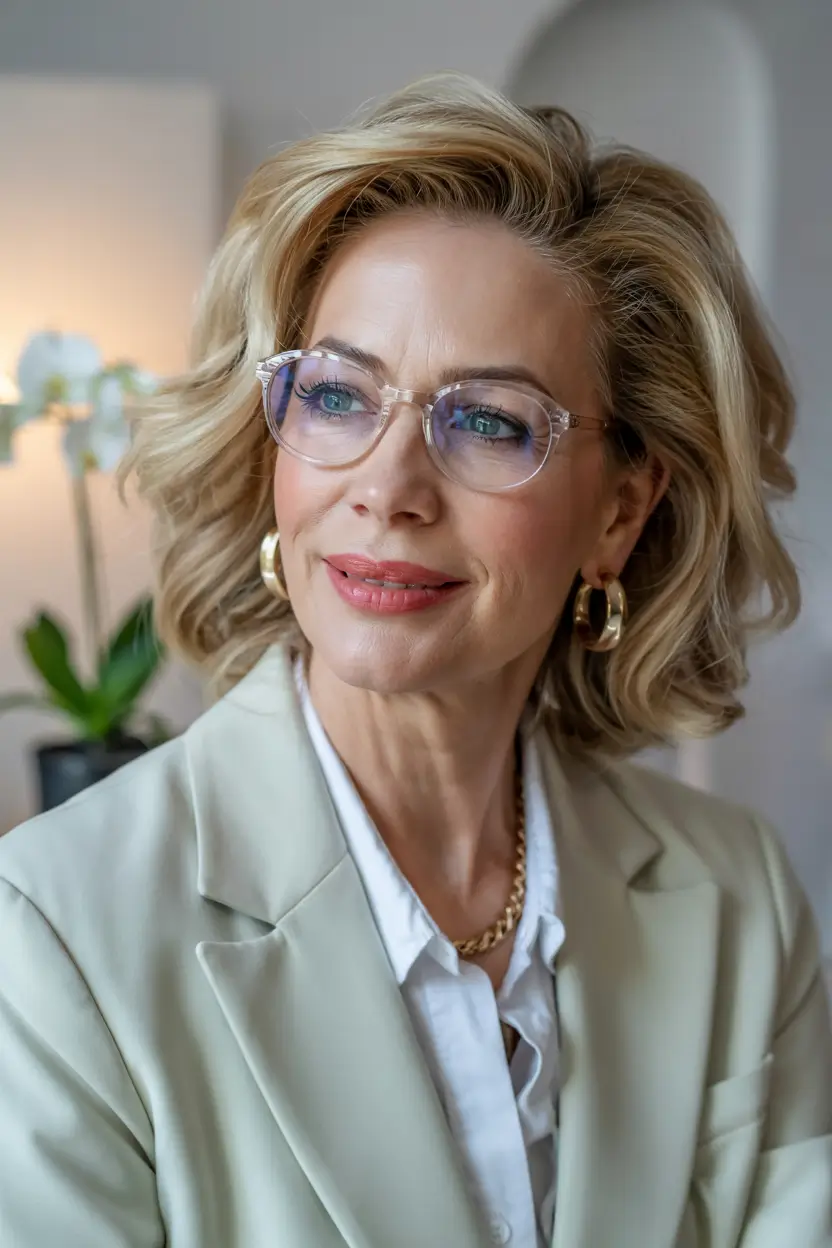 winter hairstyles and color for women over 60 classic blonde waves with modern lift