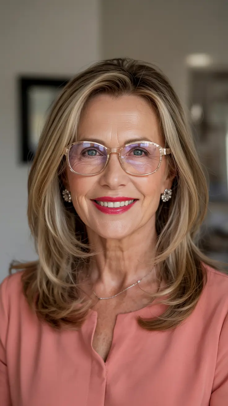 winter hairstyles and color for women over 60 layered blonde cut with face-framing highlights