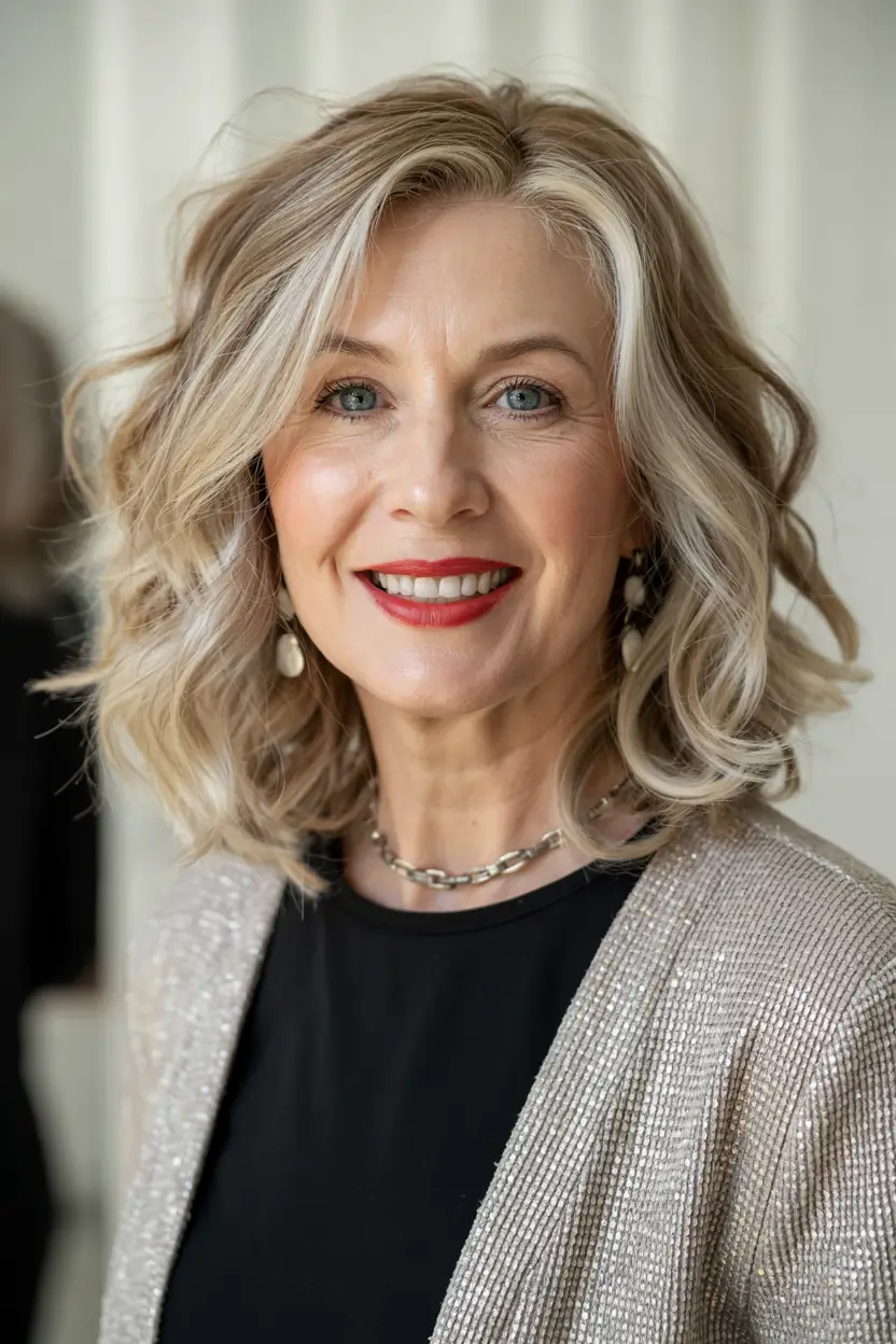 winter hairstyles and color for women over 60 soft blonde layers with luminous highlights