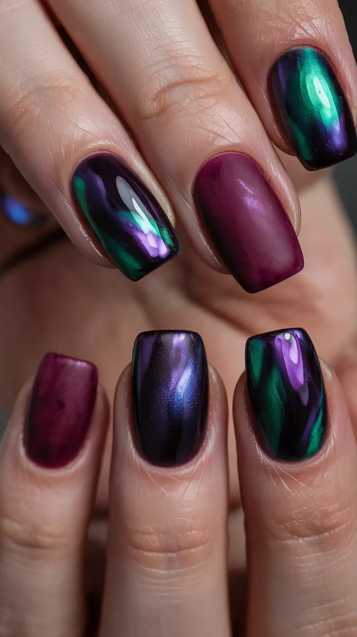 winter Manicure Color ideas Aurora Multichrome Velvet