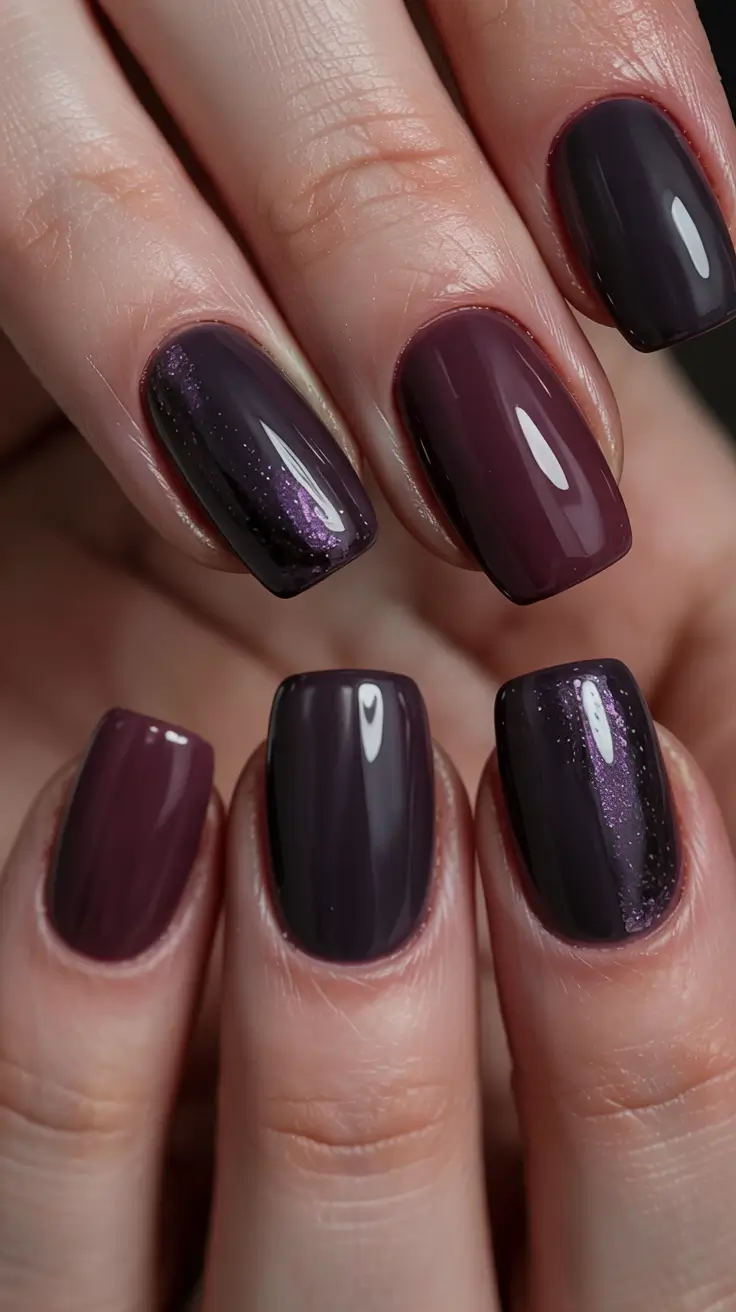 winter Manicure Color ideas Blackberry Nightfall Shimmer