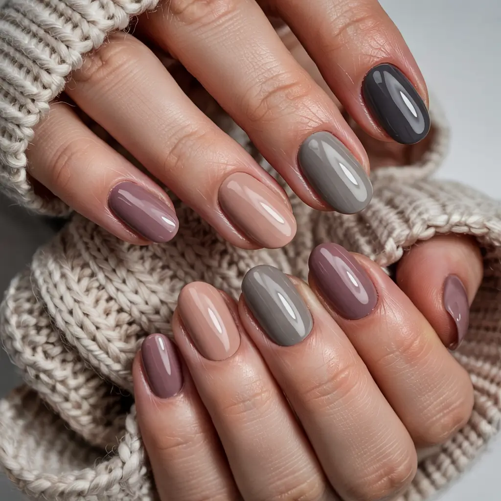 winter Manicure Color ideas Muted Neutrals for Everyday Elegance