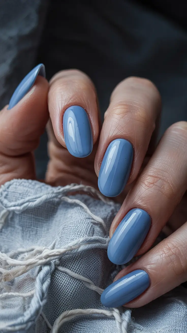 winter Manicure Color ideas Frosty Sky Blue Simplicity