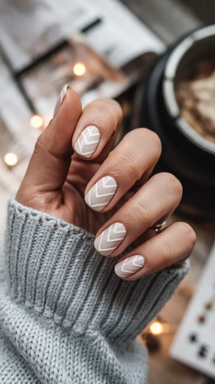 winter manicure ideas Modern Chevron Minimalism