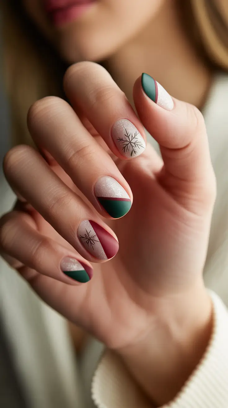 winter nails design and color Frosted Eve Snowflake Elegance