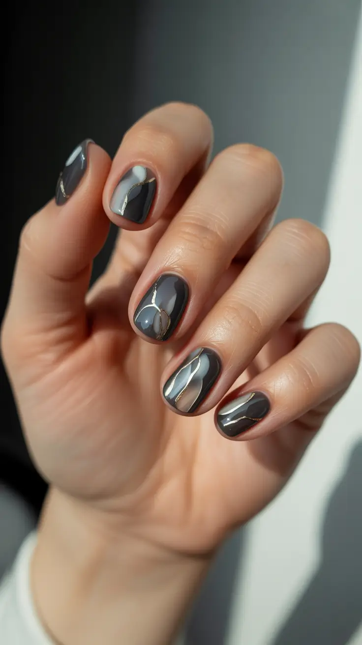 winter nails inspo 2025-2026 Smoky Glass Waves