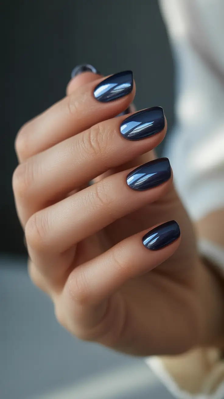 winter nails inspo 2025-2026 Blue Chrome Serenity