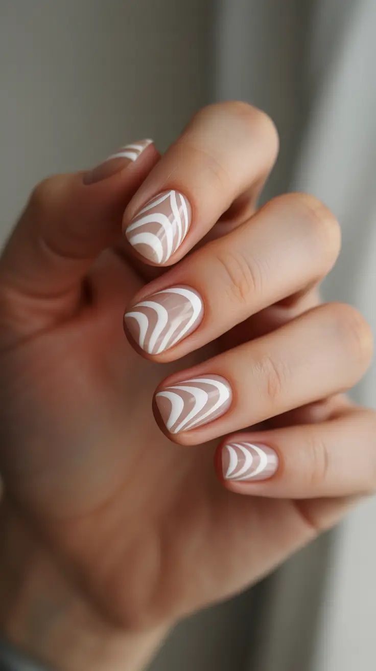 white christmas nails Layered White Curves