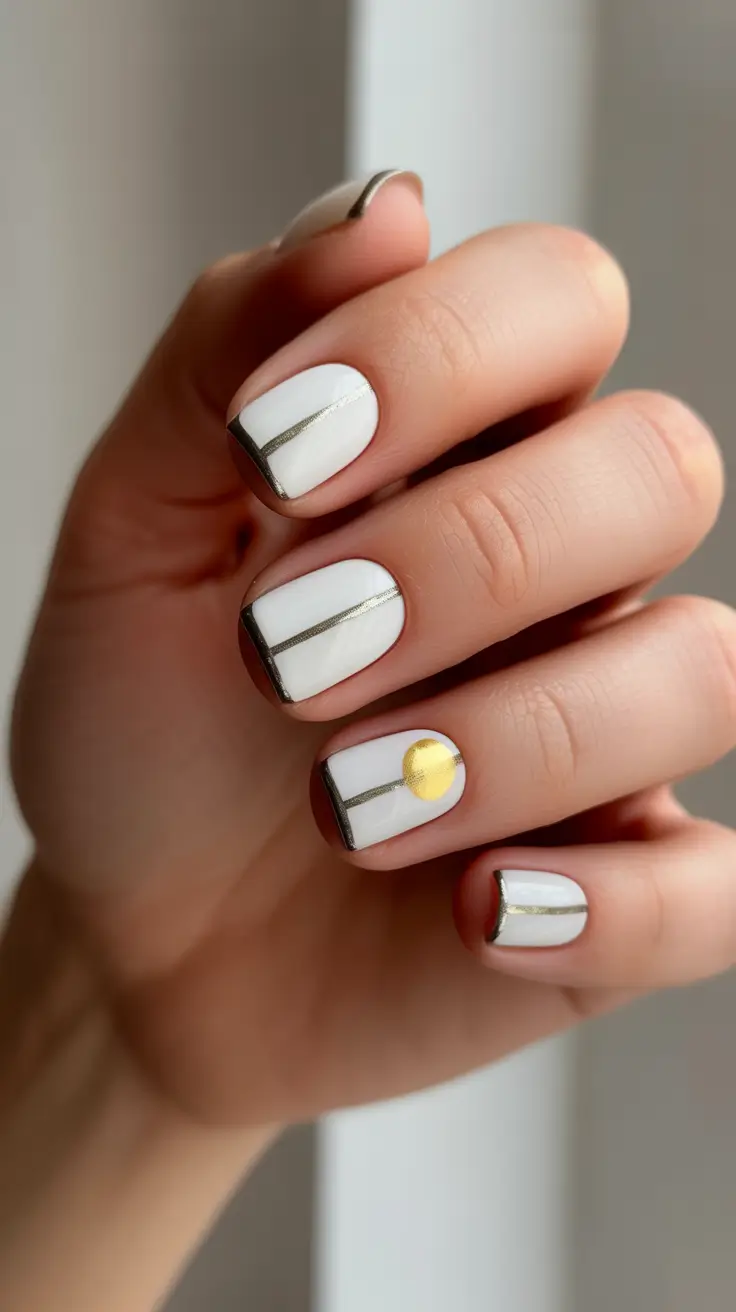 white christmas nails chrome Modern Lunar Accent
