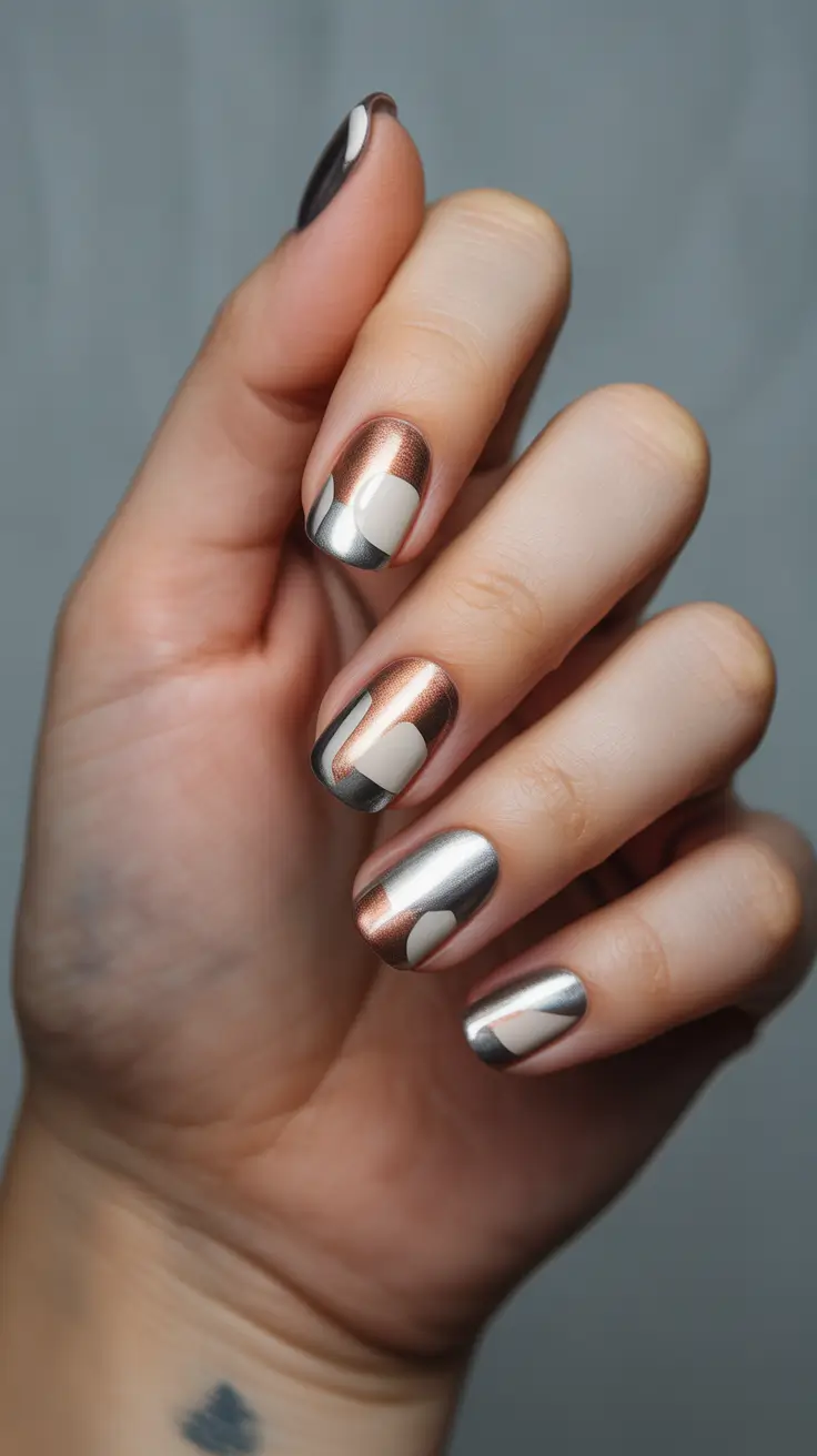 white christmas nails chrome Chrome Fire and Ice