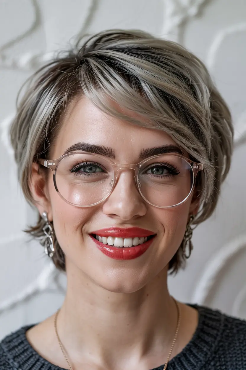 winter pixie haircuts 2025 - 2026 Soft Silver Layers with Natural Volume