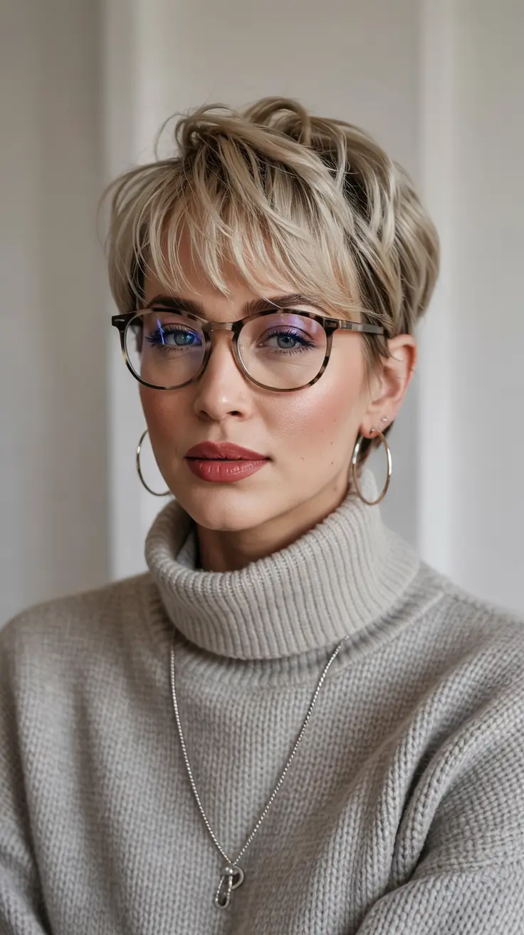 winter pixie haircuts 2025 - 2026 Modern Layered Pixie with Wispy Bangs