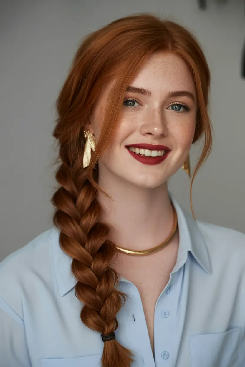 auburn hair color braided auburn with soft natural warmth