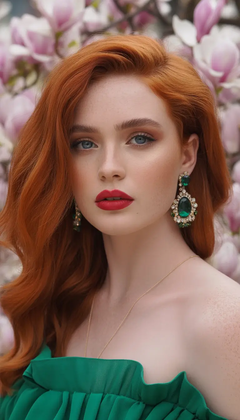 auburn hair color retro inspired curls bright cherry copper