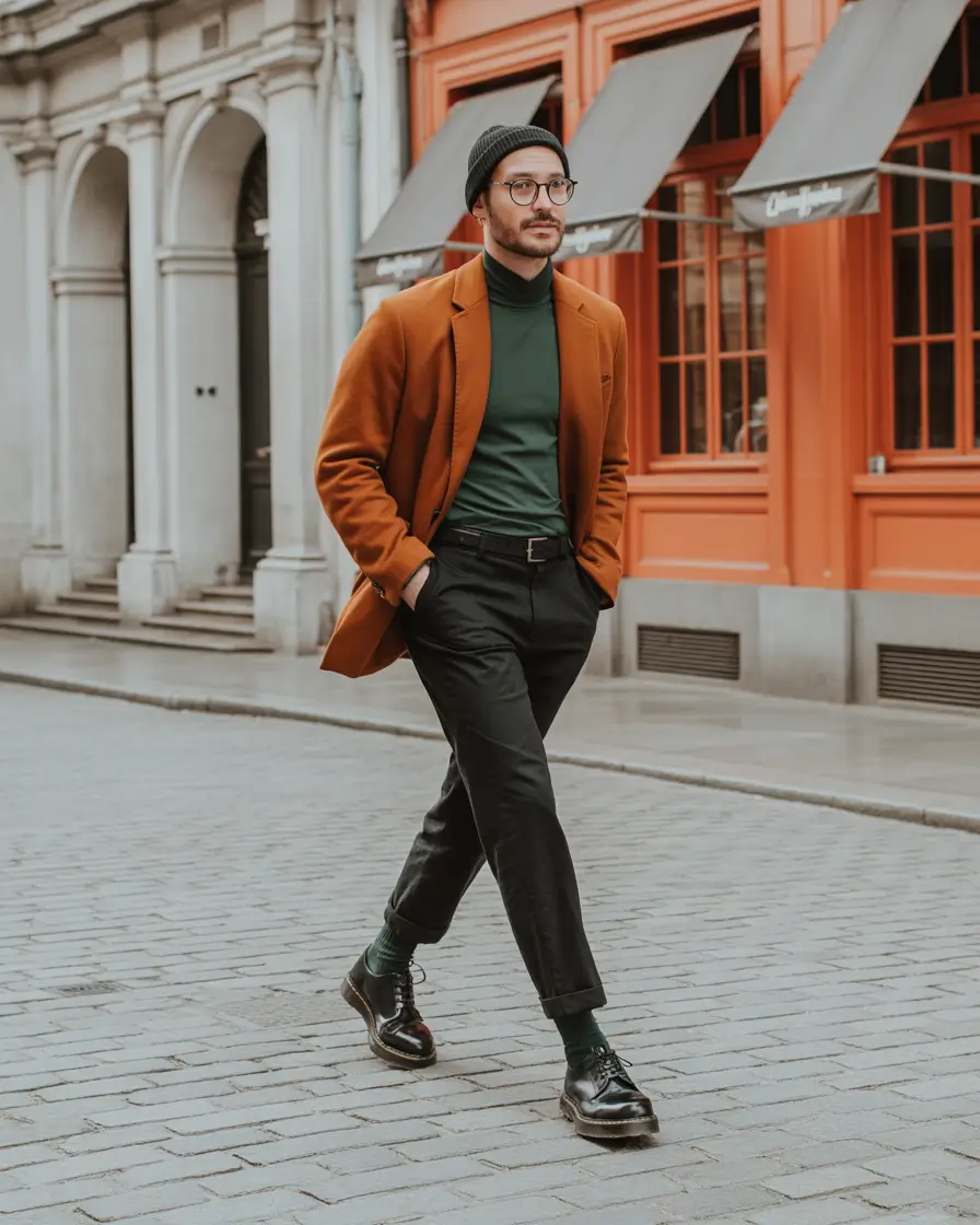 Best outfits for men 2026 Rust Coats and Deep Green Winter Classics