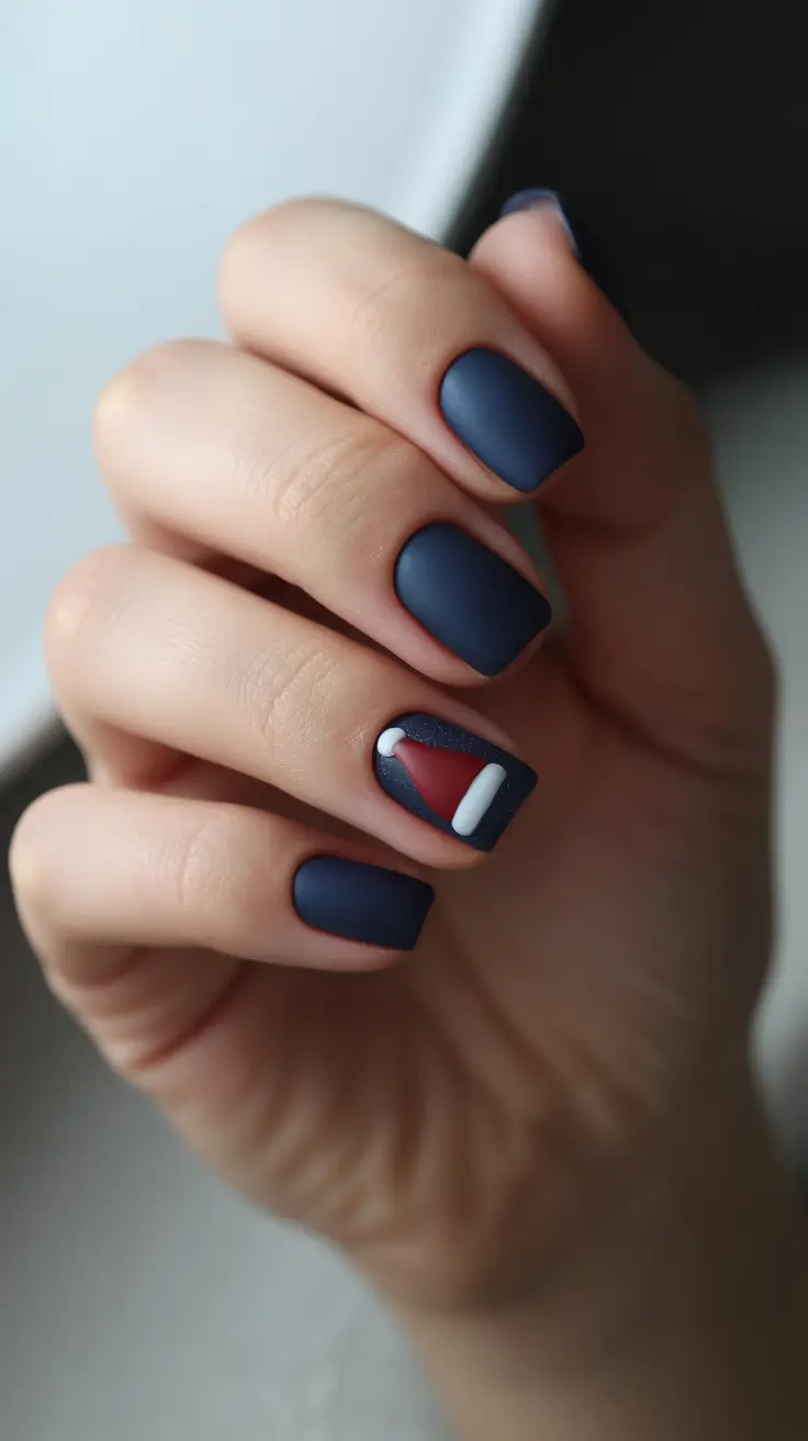 blue christmas nails ideas 2025 midnight velvet and santa touch