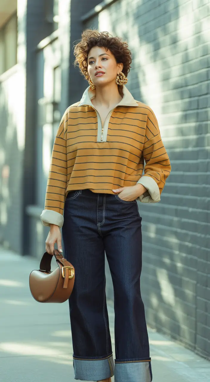 Comfortable pregnancy outfits 2026 Striped Sporty Comfort With a Modern Twist