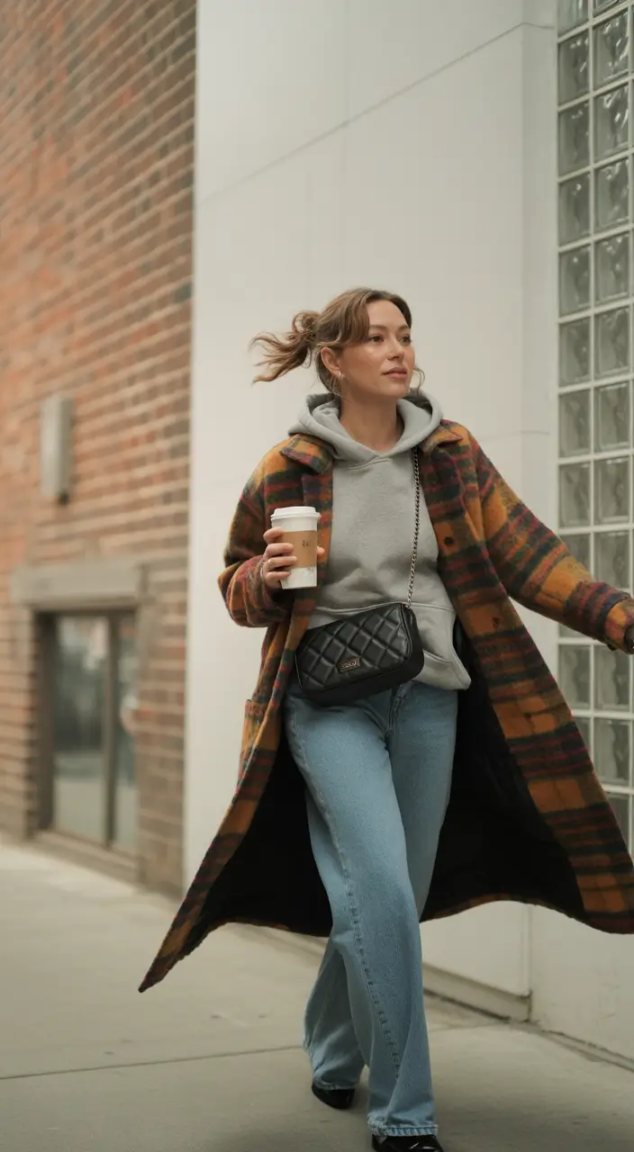 Comfortable pregnancy outfits 2026 Patterned Coats For Laid Back Autumn Movement