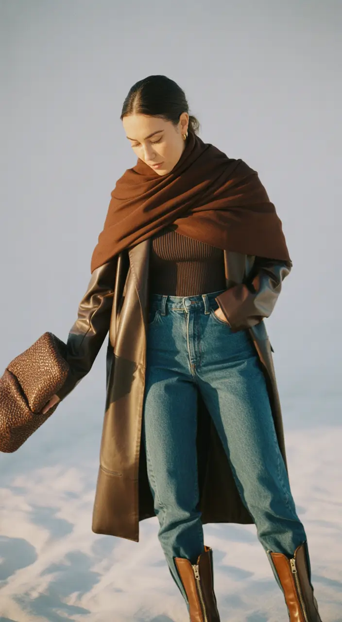 Comfortable pregnancy outfits 2026 Deep Winter Warmth With Earthy Elegance