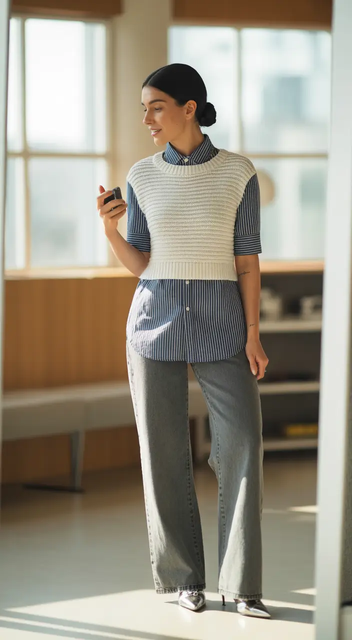 Comfortable pregnancy outfits 2026 Soft Preppy Layers For Transitional Seasons